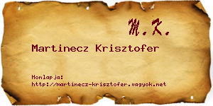 Martinecz Krisztofer névjegykártya