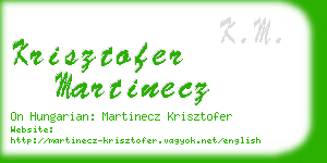 krisztofer martinecz business card